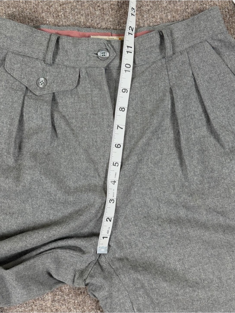 Vintage‎ Liz Claiborne Grey 100% Wool Tapered Leg Trouser Pants Womens Size 6 XS - Picture 7 of 12